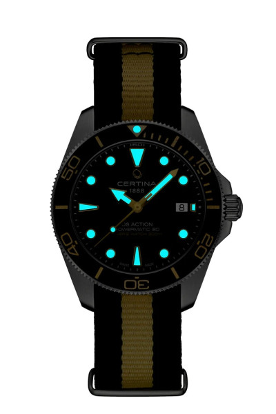 Certina DS Action Diver с керамичен безел и текстилна каишка