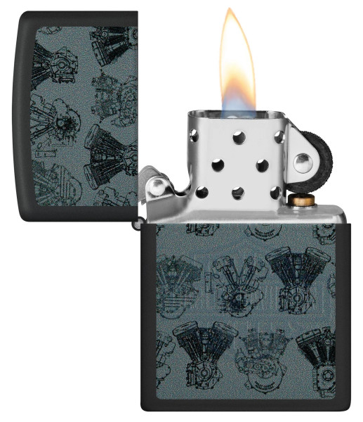 Запалка Zippo - Harley-Davidson® Design Black Light Logo