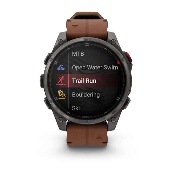 Garmin Fenix 8 Pro Amoled Sapphire Carbon Grey DLC Titanium с Chestnut кожена каишка 010-03198-40