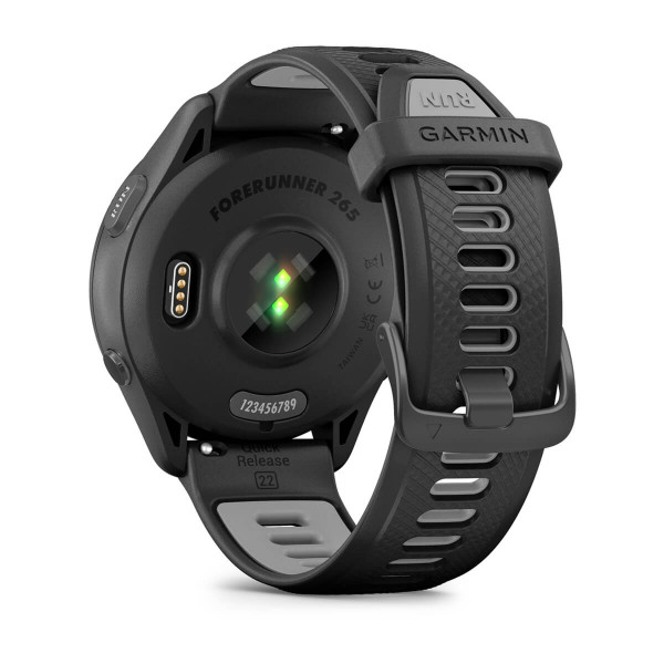 Garmin Forerunner 265 Black безел и корпус с Black/Powder Gray силиконова каишка 010-02810-10