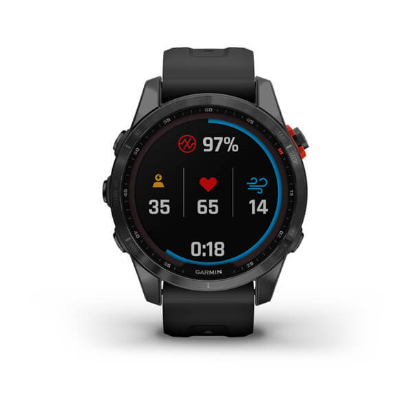Garmin Fenix 7S Solar Edition Slate Gray с Black силиконова каишка 010-02539-13