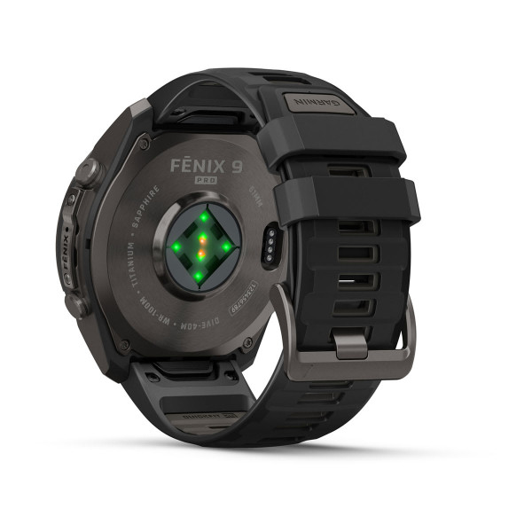 Garmin Fenix 9 Pro Carbon Gray DLC Titanium с Black/Pebble Grey силиконова каишка 010-04337-16