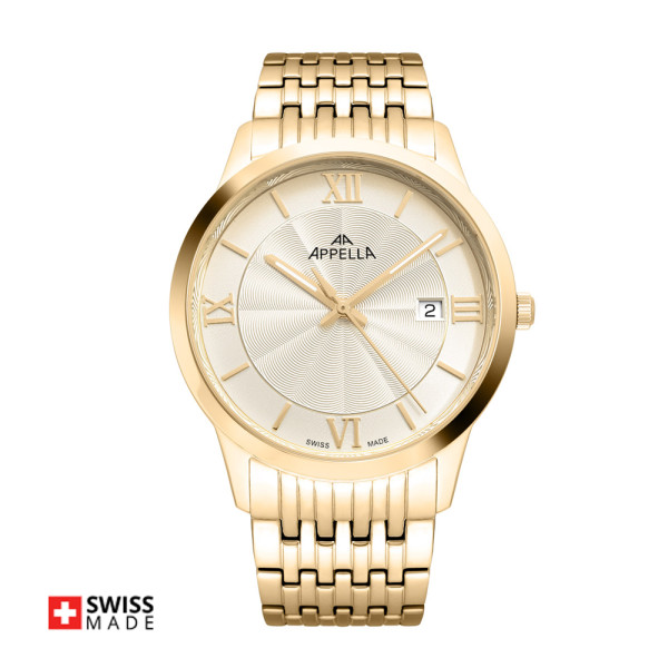 Appella L12005.1161Q мъжки часовник със златист безел ClassicWatches.bg