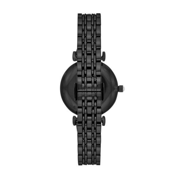 дамски часовник emporio armani ar11268 – корпус и верижка от черна неръждаема стомана, изглед отзад – оригинален от ClassicWatches.bg