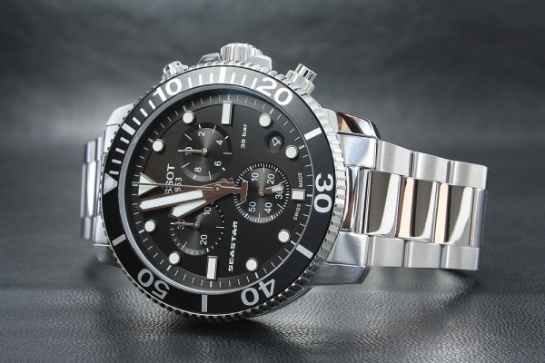 TISSOT SEASTAR 1000  CHRONOGRAPH QUARTZ  45.5MM MEN'S WATCH T120.417.11.051.00