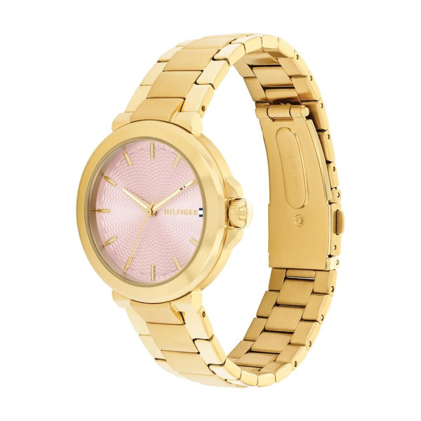 Часовник Tommy Hilfiger 1782779 – Дамски модел розов циферблат и златно покритие | ClassicWatches.bg


