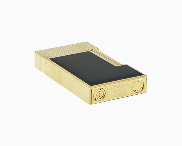 ЗАПАЛКА S.T.DUPONT LIGNE 2 CLING MICRODIAMOND HEAD YELLOW GOLD AND MATT BLACK LACQUER C16601