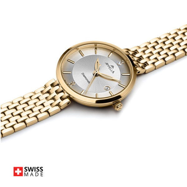 часовник Appella L50013.1197DQ сив циферблат диаманти classicwatches.bg