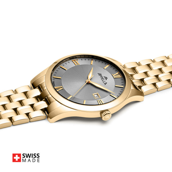 Appella L12004.1167Q сив циферблат златисти детайли classicwatches.bg