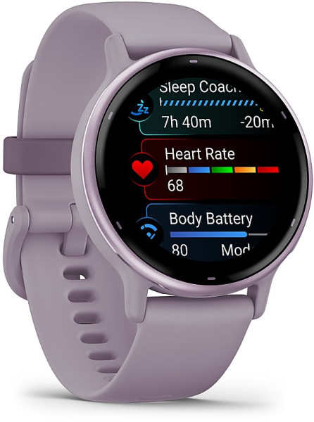 Garmin Vivoactive 5 Metallic Orchid безел с Orchid корпус и силиконова каишка 010-02862-13