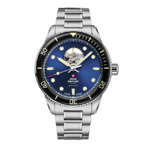 Swiss Military By Chrono SMA34106.12 мъжки автоматичен часовник със син циферблат – classicwatches.bg