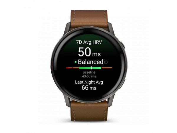 ЧАСОВНИК GARMIN VENU 4 45ММ SLATE С BROWN КОЖЕНА КАИШКА 010-03014-03