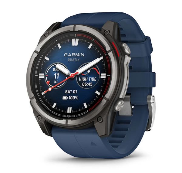 Garmin Quatix 8 51mm с AMOLED дисплей и синя силиконова каишка