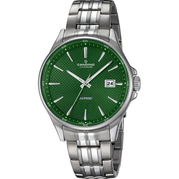 Часовник candino c4606 c мъжки титаниев зелен циферблат swiss made classicwatches.bg

