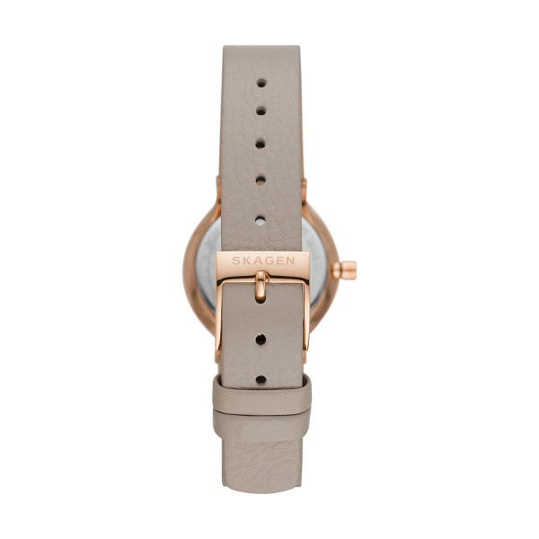 дамски часовник Skagen SKW3005 – розовозлатист корпус и сива кожена каишка -ClassicWatches.bg
