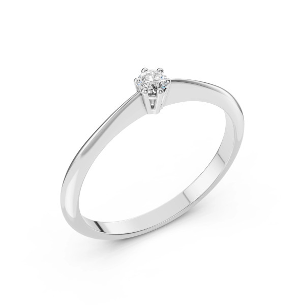 Cara пръстен с диамант 0.10 ct – ЗЛАТНО БИЖУ 14К K101-10027W(3.0)/14K