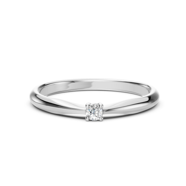 Cara пръстен с диамант 0.06 ct – ЗЛАТНО БИЖУ 14К K101-10021W(2.5)/14K