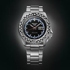 SEIKO 5 SPORTS BLACK & WHITE ‘CHECKER FLAG’ SPECIAL EDITION 42.5MM MEN'S WATCH SRPK67K1