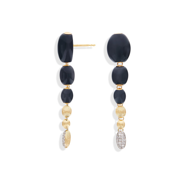 Nanis Dancing Mystery Black Onyx обеци оникс, диаманти OS3-599