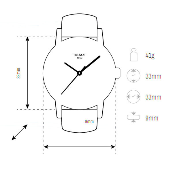 TISSOT PR100 QUARTZ 33MM LADIES  WATCH   T101.210.36.031.00