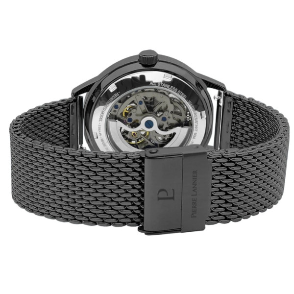 pierre lannier paddock 338a469 часовник с видим механизъм и меш верижка classicwatches.bg