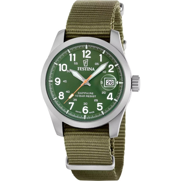 часовник festina swiss f20082 2 мъжки зелен циферблат field модел classicwatches.bg
