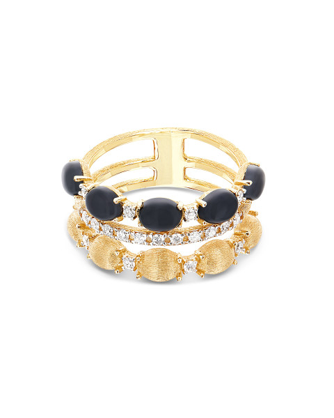 Nanis Dancing Mystery Black Onyx пръстен оникс, диаманти AS31-597