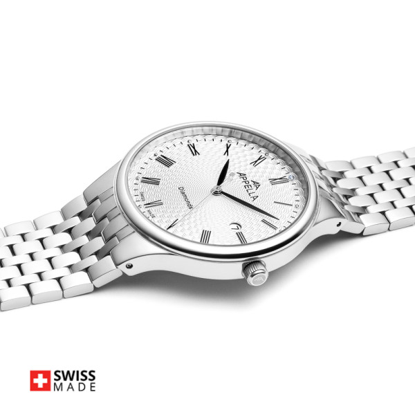 Appella L12002.5133DQ сребрист швейцарски часовник ClassicWatches.bg