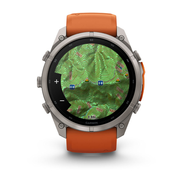 Garmin Fenix 9 Pro inReach Titanium с Autumn Orange/Spark Orange силиконова каишка 010-04337-01