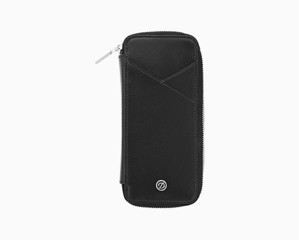 Калъф за 3 пишещи S.T.Dupont LINE D BLACK LEATHER CASE FOR 3 PENS 7111