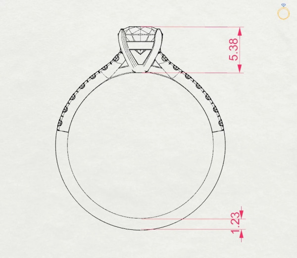 Пръстен с диамант Cara 0.50+0.21ct GIA сертификат K101-10094Y