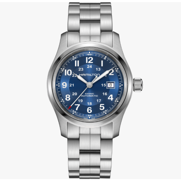 Hamilton Khaki Field Auto 42mm с тъмносин циферблат и луминисцентни стрелки