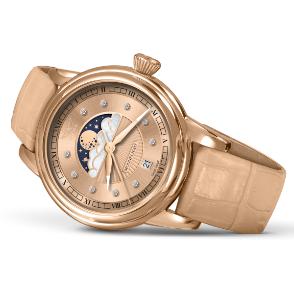 ЧАСОВНИК AVIATOR DOUGLAS MOONFLIGHT DIAMONDS 36MM V.1.33.2.383.4