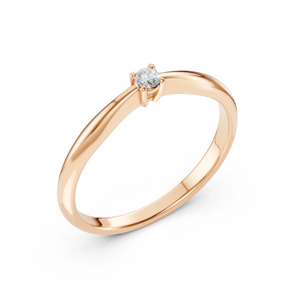 Cara пръстен с диамант 0.10 ct – ЗЛАТНО БИЖУ 14К K101-10021R(3.0)/14K