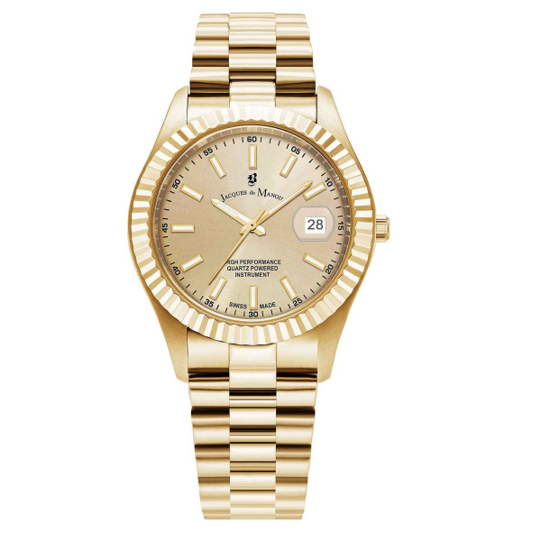 Jacques du Manoir Inspiration Business Date Gold Tone JWG03002