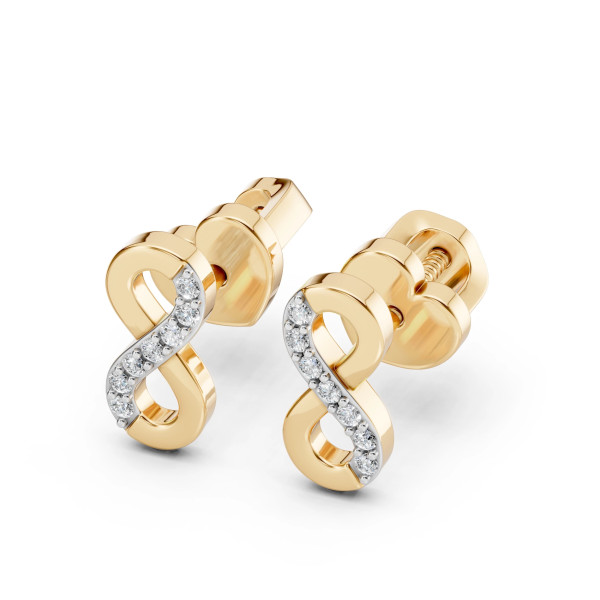 Cara обеци с диаманти 0.09 ct – ЗЛАТНО БИЖУ 14К K102-10092Y/14K