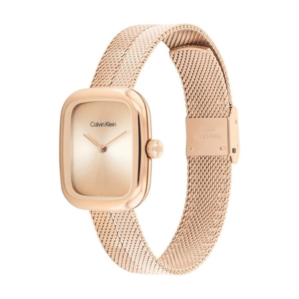 Calvin Klein 25100101 дамски часовник квадратен корпус розово злато ClassicWatches.bg
