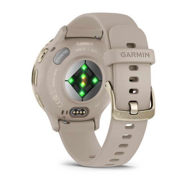 Garmin Venu 3S Soft Gold безел с French Grey корпус и силиконова каишка 010-02785-02