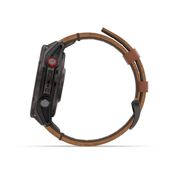 Garmin Fenix 8 Pro Amoled Sapphire Carbon Grey DLC Titanium с Chestnut кожена каишка 010-03198-40