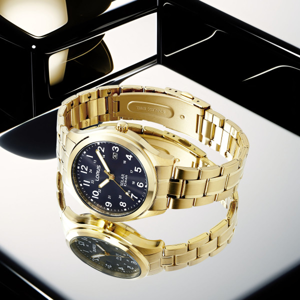 Lorus RX388AX9 мъжки соларен часовник със златно PVD покритие – ClassicWatches.bg