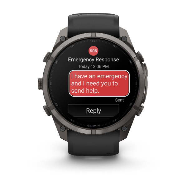 Garmin Fenix 9 Pro inReach Carbon Gray DLC Titanium с Black/Pebble Grey силиконова каишка 010-04337-11