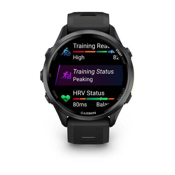 Garmin Forerunner 970 Carbon Grey DLC Titanium с Black корпус и Black/Translucent Whitestone каишка 010-02969-10