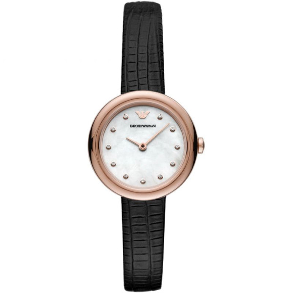 Дамски часовник Emporio Armani Rosa с перлен циферблат и кожена каишка – оригинален от ClassicWatches.bg
