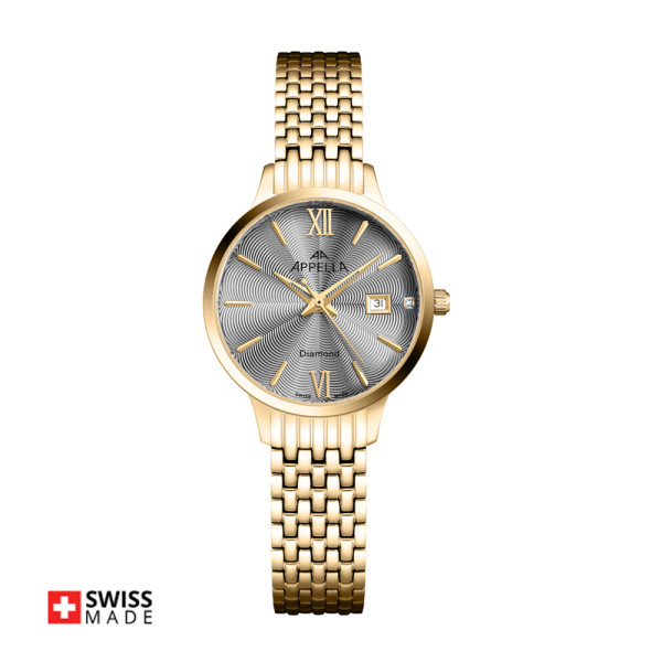 часовник Appella L50012.1167DQ дамски модел златист корпус classicwatches.bg