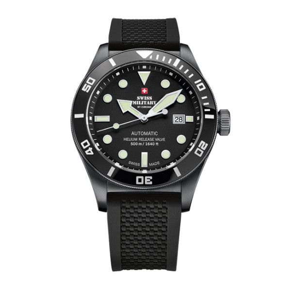 SWISS MILITARY by CHRONO SMA34075.04SET BLACK автоматичен часовник с черен циферблат – classicwatches.bg