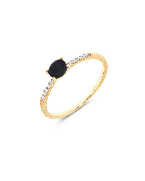 Nanis Dancing Mystery Black Onyx пръстен оникс, диаманти AS9-599