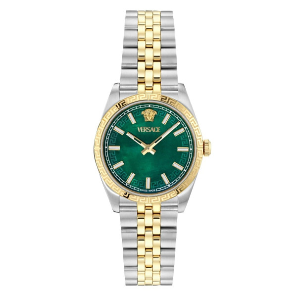 дамски часовник versace ve5k00426 зелен седефен циферблат розово злато classicwatches.bg
