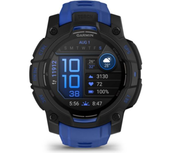 ЧАСОВНИК GARMIN INSTINCT CROSSOVER AMOLED BLACK С BOLT BLUE LIMITED EDITION 45MM 010-02935-03