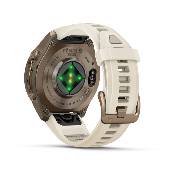 Garmin Fenix 9 Pro inReach Autumn Gold Titanium с Cream/French Grey силиконова каишка 010-04335-21