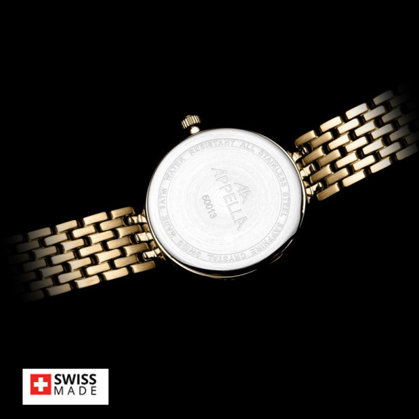 часовник Appella L50013.1191DQ златист циферблат диаманти classicwatches.bg